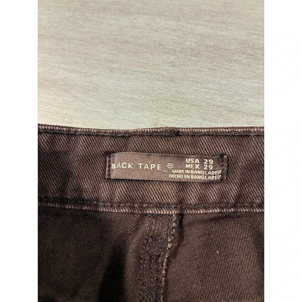 Black Tape Women's Black Washed Denim Shorts Size 29 Cuffed Mid Rise NWT